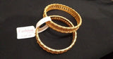Gold-Plated 2-Piece Kara Bangles for Girls — Sizes 1.5 & 2