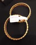 Gold-Plated 2-Piece Kara Bangles for Girls — Sizes 1.5 & 2