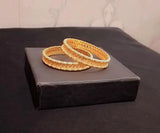 Gold-Plated 2-Piece Kara Bangles for Girls — Sizes 1.5 & 2