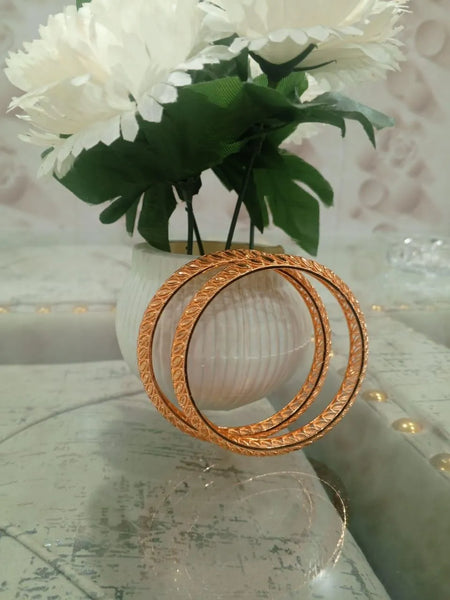 Gold-Plated Kara Bangle Set — 2 Pcs | Classic Women's Bangles