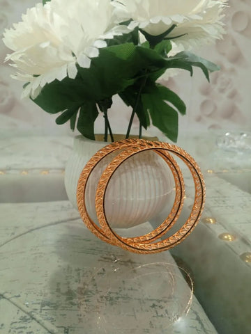 Gold-Plated Kara Bangle Set — 2 Pcs | Classic Women's Bangles