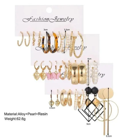 Off-White Alloy Statement Earrings - Lightweight Fashion Jewelry