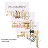 Off-White Alloy Statement Earrings - Lightweight Fashion Jewelry