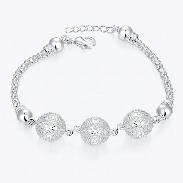 Antique Silver-Plated Chain Bracelet for Women — 8 Inch Free Size