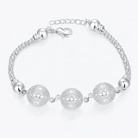 Antique Silver-Plated Chain Bracelet for Women — 8 Inch Free Size