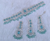 Modern Blue Zircon 3-Piece Choker Set - Elegant Neck Jewelry