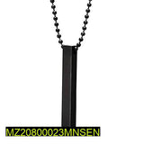 Stainless Steel Black Vertical Bar Pendant - Pack of 2