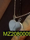 Magnetic Heart Couple Necklaces - Stainless Steel Silver & Black (2 pcs)