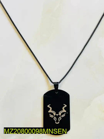 Markhor Stainless Steel Men's Pendant - Black Statement Necklace