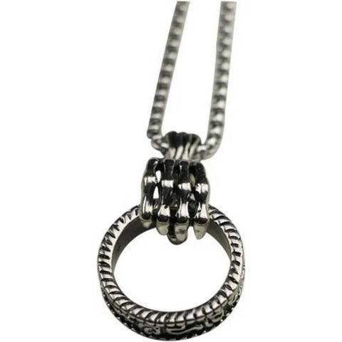 Elegant Ring-Shaped Pendant Necklace in Alloy with Stones