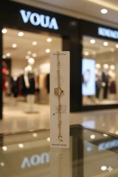 Golden Charm Bracelet — Elegant Alloy Fashion Bracelet for Women