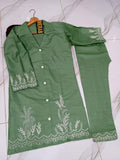 Elegant Cotton Chikankari Embroidered 2 Piece Women's Suit