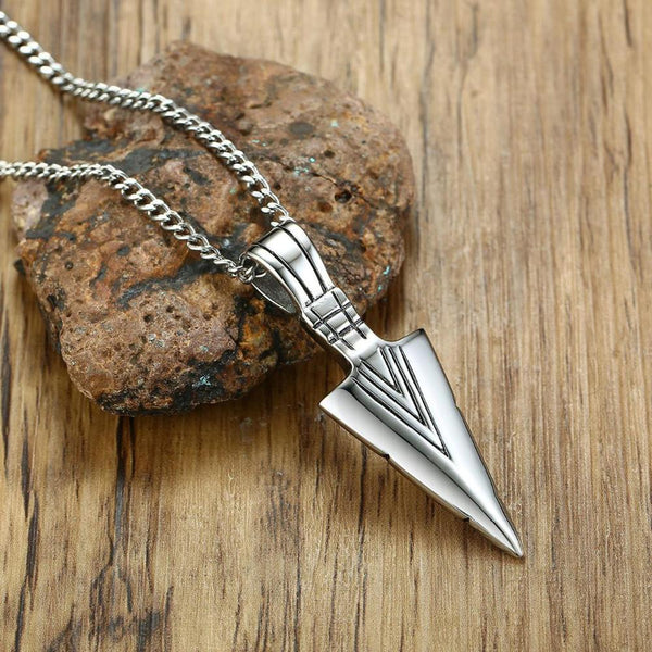 Men's Silver Arrow Pendant — Trendy Alloy Necklace Charm