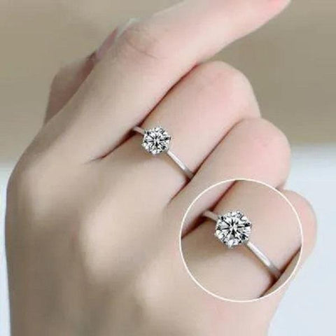 Modern Adjustable Zircon Ring — Platinum Color Plated (Women)