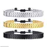 Men's Crystal Bracelet — Black Gold Silver Accent, Premium