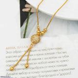 Elegant Gold-Plated Zircon Ball Pendant Necklace — 28 cm, Women's Jewelry
