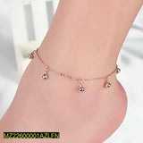 Golden Adjustable Pair Anklets — Elegant 20cm + 5cm Alloy Anklet