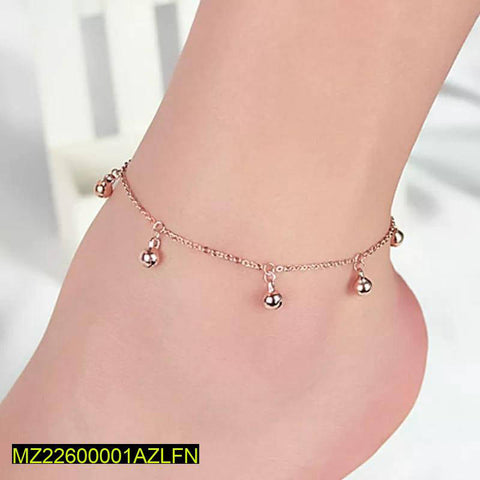 Golden Adjustable Pair Anklets — Elegant 20cm + 5cm Alloy Anklet