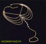 Golden Adjustable Anklet Set - 2-Piece Alloy Anklets (20cm+4cm)