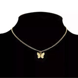 Gold-Plated Butterfly Pendant Necklace – Delicate 30cm Chain