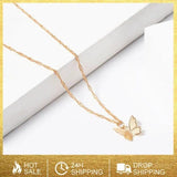 Gold-Plated Butterfly Pendant Necklace – Delicate 30cm Chain