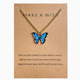 Alloy & Resin Butterfly Pendant Necklace — 35cm+5cm Elegant