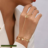 Gold-Plated Modern Butterfly Charm Bracelet - Elegant Golden Alloy