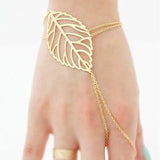 Golden Leaf Bracelet — Elegant Alloy Fashion Bracelet for Women