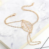 Golden Leaf Bracelet — Elegant Alloy Fashion Bracelet for Women