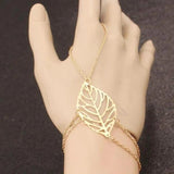 Golden Leaf Bracelet — Elegant Alloy Fashion Bracelet for Women
