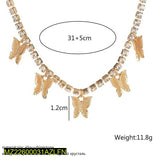 Gold-Plated Butterfly Choker Necklace — Elegant Alloy Pendant