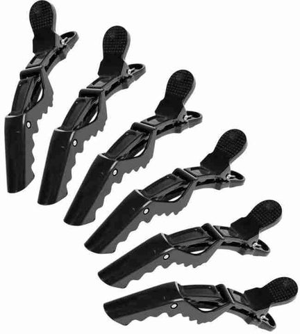 Professional Metal Hair Sectioning Clips Set of 6 — Salon Styling Tools