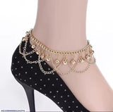 Gold-Plated Alloy Anklet — Dainty Free-Size Golden Anklet