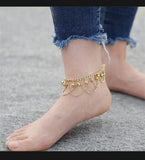 Gold-Plated Bell Anklet Pair — Adjustable Women's Anklets (Golden)