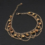 Gold-Plated Bell Anklet Pair — Adjustable Women's Anklets (Golden)