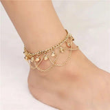 Gold-Plated Bell Anklet Pair — Adjustable Women's Anklets (Golden)