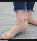 Gold-Plated Bell Anklet Pair — Adjustable Women's Anklets (Golden)