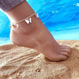 Silver-Plated Adjustable Anklet Pair for Women - Elegant Footwear