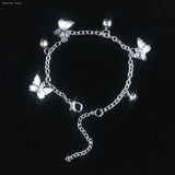 Silver-Plated Butterfly Hanging Chain Bracelet — Adjustable Women's Jewelry