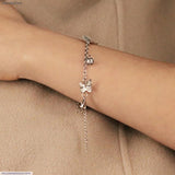 Silver-Plated Butterfly Hanging Chain Bracelet — Adjustable Women's Jewelry