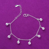 Silver-Plated Adjustable Anklet Pair — Elegant Women's Anklets