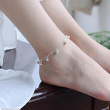 Silver-Plated Adjustable Anklet Pair — Elegant Women's Anklets
