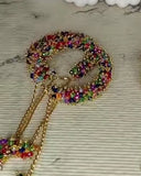 Handmade Indian Multicolor Crystal Gajrey Bracelets - 2 Pc Adjustable Set