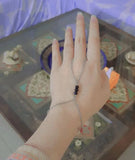 Silver Funky Crystal Chain Bracelet — Black Adjustable Style