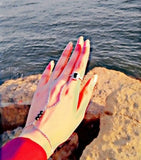 Silver Funky Crystal Chain Bracelet — Black Adjustable Style