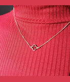 Van Cleef Clover Silver Pendant — Adjustable Elegant Necklace
