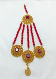 Red Resin Polish Jhumar for Women - Majestic Traditional Tikka