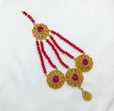 Red Resin Polish Jhumar for Women - Majestic Traditional Tikka