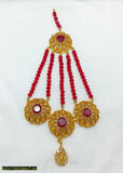 Red Resin Polish Jhumar for Women - Majestic Traditional Tikka