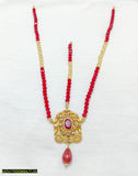 Elegant Golden Matha Patti with Red Stones — Lightweight Bridal Tikka
